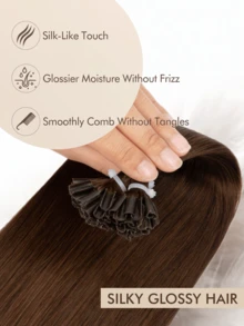 U-Tip Hair Extensions, Nail-Tip Hair Extensions, Straight Hair, U-Tip Keratin Fusion Hair Extensions, Invisible Nail-Tip U-Tip Hair Extensions - S4 - View 6