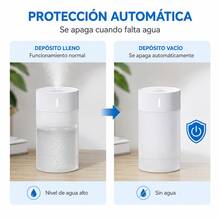 Unico Humidificador de aire de 260 ml, luz RGB con degradado de 7 colores, apagado automático, ideal para dormitorios, oficinas, plantas y hogares. Humidificador universal (blanco). - Blanco - Ver 5