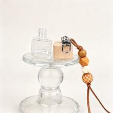 8ML Car Mounted Perfume Empty Glass Bottle, Manual Perfume Bottle With Beaded Chain Wooden Cover, Rearview Mirror Pendant, Lady's Bag Accessories, Portable Replaceable Perfume Container, Suitable For Holiday Gifts, Daily Use - Multicolor - View 7