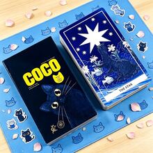 Coco Black Cat Tarot Deck, Precise Divination Cards,78 Cards,Card Game, Easter, Halloween, Christmas Party Fun Card Games, Family And Friends Gathering Entertainment Fortune-Telling Divination Games - Black - View 3