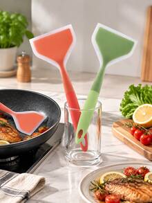 4pcs Set Silicone Spatulas, 10 Inch Pancake Turner, Durable Heat-Resistant Wide Head Turner, Non-Stick Stirring Spoon, Suitable For Eggs, Crepes, Brownies, Fish Cakes, Pizza, Baking Ingredients, Kitchen Tools - Multicolor - View 7