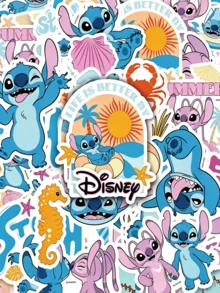 Disney Set Stiker Kartun 50 Buah, Stiker Vinyl PVC Tahan Air, Cocok untuk Aplikasi Film DIY pada Laptop, Botol Minum, Koper, dan Casing Ponsel untuk Scrapbook - MultiWarna - View 3