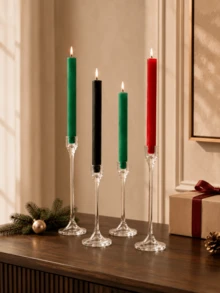 8/4 buah Lilin Taper Lurus Panjang + Pendek 25/20cm, Berbagai Warna, Dekorasi Meja Pernikahan, Dekorasi Pesta Makan Malam, Dekorasi Rumah, Penerangan Darurat, Perlengkapan Liburan - Lilin hias bertangkai panjang - View 10