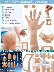 300/160/100/60/50pcs Assorted Waterproof Bandages, Multi-Size First Aid Bandage Patches, Different Sizes Fingertip Band-Aids, Suitable For Daily Care And Outdoor Travel, Can Be Put Into First Aid Kit - Multicolor - View 3