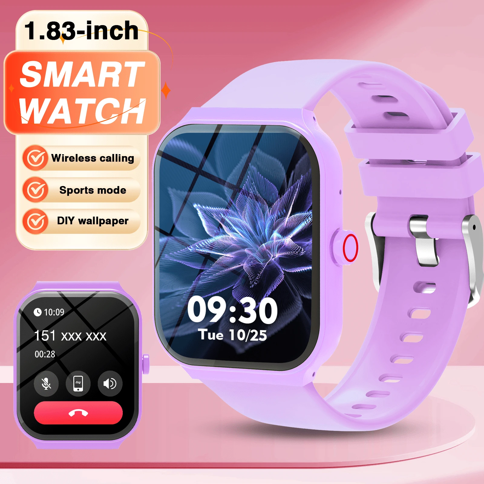 New Full Touch High-Definition Fashion Smart Watch With Wireless Calling Function, Compatible With Android And IOS Phones, Perfect Gift - Multicolor - View 1