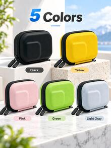 Action Camera Storage Bag 10x7x4cm EVA Hard Shell Mini Camera Storage Pouch, Soft Lining Dual Zipper, Compact Portable Travel Storage Bag, Suitable For Action Cameras And Small Accessories, Outdoor Photography, Backpack, Luggage, 5 Colors Available - View 9