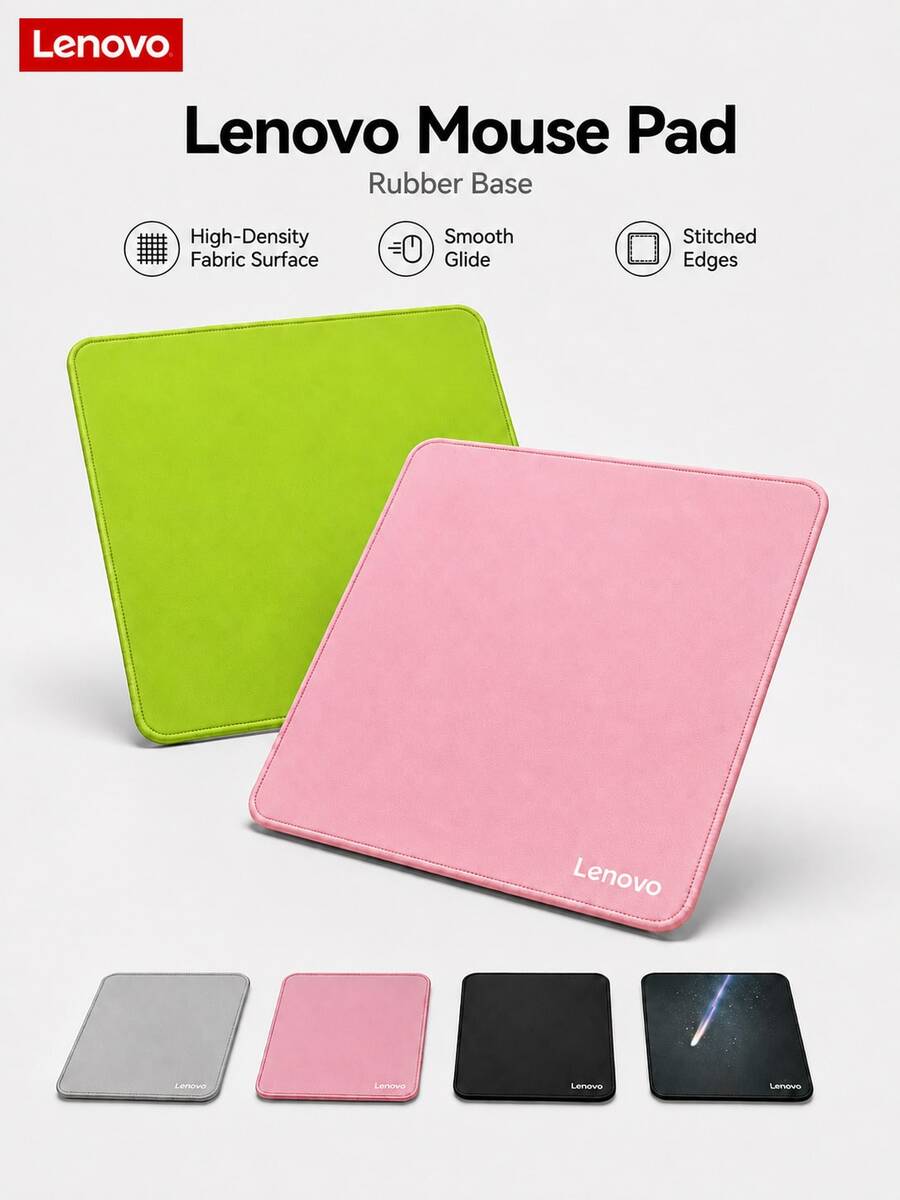 Lenovo Mouse Pad, 260*220*3mm Precision Stitched Edge Mouse Mat With Smooth Woven Surface, Non-Slip Rubber Base, Durable Desk Pad For Office, Gaming, Laptop And Desktop Use - View 1