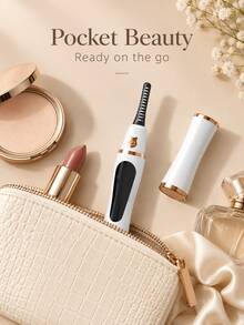 Portable Electric Eyelash Curler, Compact Rechargeable Eyelash Heating Tool For Home Use, Electric Eyelash Curler And Clamp, Rechargeable Curling And Heating Device, A Beautiful Gift For Christmas, Halloween, Valentine's Day, Mother's Day - Multicolor - View 7