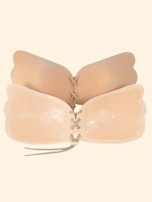 YIYANG Apricot/Black Invisible Strapless Adhesive Bra (With Adjustable Drawstring) - Multicolor - View 21
