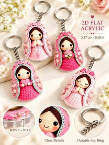 10pcs Keychain Set, Mary Backpack Charm, Unisex, Couple Pendant, Commemorative Gift, Car Keyring, Symbolizing Blessing & Grace, Believer Gift, Daily Use, Festival, Religious Souvenir, Ramadan, Party, Baptism, Wedding And Church Events - Multicolor - View 5