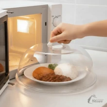Tampa Protetora de Microondas com Válvula E Alça De Proteção Bpa Free 26cm Anti Sujeira Transparente - Transparente - Visão 1