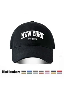 1 mũ lưỡi trai trucker unisex in chữ "NEWYORK" phong cách vintage mài mòn giả cũ, mũ dad hat trang trí, phù hợp dùng ngoài trời, du lịch, leo núi, đi biển nghỉ dưỡng - A - Xem 7
