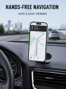 1/2/3pcs Strong Magnetic Car Phone Holder, 360° Rotating Adhesive Mount, No Drilling Required, Stable & Anti-Shake, Universal For Dashboard & Center Console, One-Hand Placement, Navigation Mount, Commute, Road Trip, Autumn Travel, Car Accessories, Holiday Gift - A - View 7