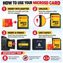 Kartu Micro SD Kodak 32GB C10 64GB 128GB Kecepatan Tinggi 100MB/S U3 V30 Kelas 10 Kartu Micro SD 256GB 512GB Dengan Adaptor Kartu Mini TF Untuk Kamera Komputer Ponsel - View 10