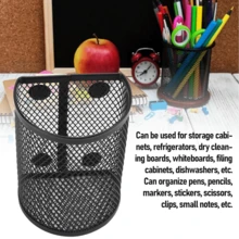 1pc Semi-Circular Magnetic Iron Storage Basket, Refrigerator Pen Holder And Storage Box, Suitable For Home Office Desk Organization, Craft Supplies, Utility Magnet Container, Fridge Side Pocket, Durable Kitchen Decor, Mother's Day Gift Idea - Multicolor - View 8