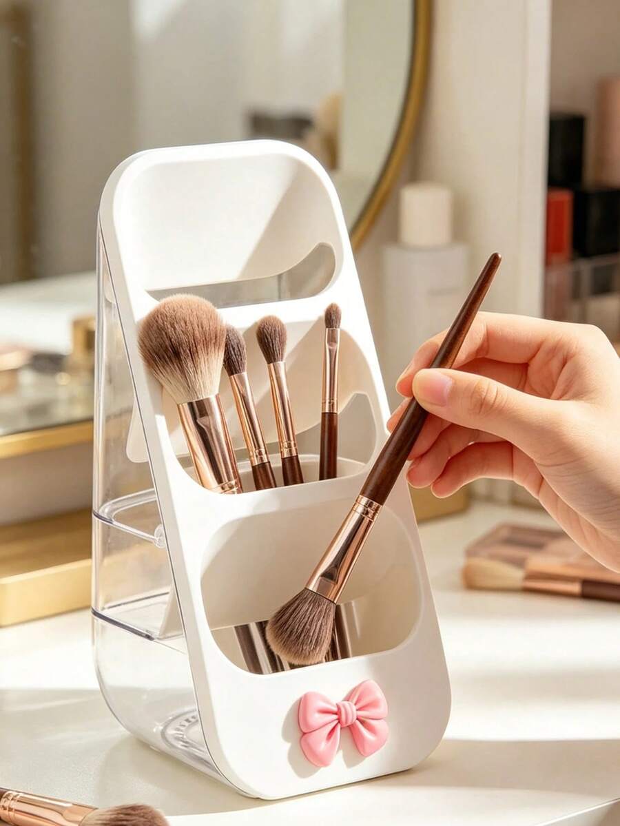 2/1pc Large Capacity 3-Tier Slanted Marker Holder, Transparent Visible Pen Holder, Office Stationery Supplies Desk Organizer Storage Rack, Storage Box, Multi-Functional Storage Box, Suitable For Pens, -Space-Saving Desktop Accessory, Back To School Gift - A - View 1