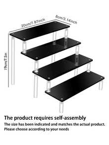 New Desktop Black Display Stand Model Rack Tiered Blind Box Multi-Layer Trapezoid Shelf Figure Storage Box - Black - View 11