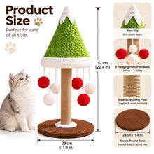 AOSHA 57cm Cat Scratching Post With 5 Hanging Balls, Cedar Tree Shaped Sisal Scratching Board, Stable Base Interactive Climbing And Scratching Toy, Suitable For Indoor Cats And Kittens - one-size - View 11