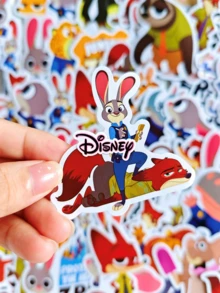 Set Stiker Disney Zootopia Judy & Nick 50pcs, Stiker Vinyl PVC Tahan Air untuk Laptop, Botol Minum, Koper, Scrapbook, dan Dekorasi DIY Casing Ponsel - MultiWarna - View 6