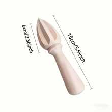 Beech Wood Juicer Tool, Home Lemon Juicing And Flavoring Essential, Fruit Juice And Pulp Extractor, Pure Natural Beech Wood, One-Piece Molded, Manual Juicing Tool, Comfortable Grip, Easy And Convenient - Apricot - View 2