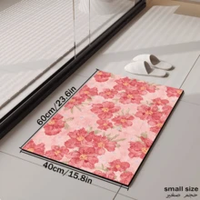 1pc Floral Pattern Kitchen Mat Silicone Carpet, Absorbent Non-Slip Quick-Dry Bathroom Mat, All-Season Door Mat Room Decor, Indoor Multi-Function Foot Mat - Multicolor - View 12