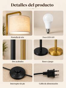Floor Lamps - US A Type Plug(110-127V) - View 7