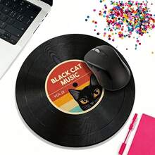 Black Cat Kitten Cartoon Mouse Pad With Non-Slip Rubber Base, Fun Mousepad For Desktop Wireless Computer Mouse, Office Laptop, Cute Desk Decor, Great Gift For Women And Girls - View 1