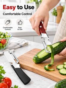 2-In-1 Vegetable Peeler & Bottle Opener, Multifunctional Kitchen Peeling Tool With Sharp Blade And Comfortable Handle, Fruit Potato Carrot Cucumber Peeler For Home Kitchen Food Prep - Multicolor - View 6