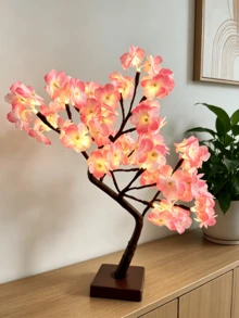 1件 24LED櫻花發光樹燈 44CM,USB/電池雙用暖光,人造花樹桌燈,房間裝飾,婚禮派對節日氛圍裝飾擺件 - 暖白色 - 查看 13