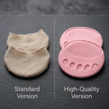1/10 Pairs Multi-Color Invisible Half-Palm Socks, Pure Cotton Breathable Front Palm Pads, Silicone Non-Slip Bottom, No Pressure On Feet, Women's High Heel Half-Size Pads, Front Foot Protection Pads, Anti-Friction Half Socks, Suitable For Shoes, Sandals, High Heels - Half-length Support Footrest - View 2