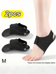 1 Pair Hook-And-Loop Arch Support Insoles, 3/4 Shoe Inserts, Wearable Arch & Heel Sleeves, Unisex - Black - View 8