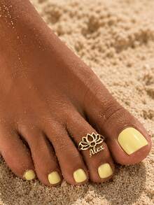 Customized Name Toe Ring For Women, Stainless Steel Cursive Letter Adjustable Toe Ring, Personalized Bohemian Style Summer Beach Jewelry, Birthday Holiday Gift, Graduation Season Gift For Girlfriend - Silver 1 - View 5