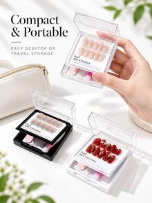 5 Packs Double-Layer Clear Nail Art Display Box - PE Dustproof Storage Case With Lid For Press-On Nails & Manicure Tools, Portable Organizer For Salon & Home (Stackable, Compact) - Multicolor - View 6