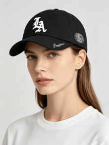 1pc/2pcs "LA" Ietter Pattern Print Unisex Street Fashion Outdoor Sports Baseball Cap And Crossbody Bag, Adjustable, Gift For Yourself Or Friends - Multicolor - View 2
