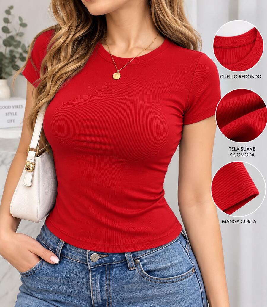 Women T-Shirts - Red - View 1