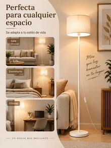 Lámpara de mesa con pantalla de tela beige, 3 tonos de luz ajustables, diseño elegante, para sala y dormitorio - Tipo de Enchufe A USA (110-127V) - Ver 7