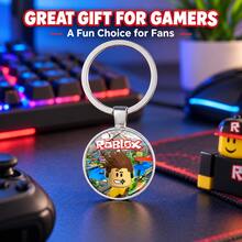 1pc Roblox Round Keychain, Minimalist Roblox Round Pendant Keychain, Game Accessory, Versatile Backpack Key Chain, Student Daily Outfit, Party Favor - Roblo Boy Keychain I - View 2