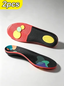 1 Pair Arch Support Sports Shoe Insoles, Sweat-Absorbent, Breathable, Odor-Resistant, Unisex - Red - View 10