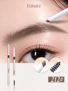Eunarz 長效多功能眉筆與眉刷套組，防水防暈染配方，適合淺棕色至深棕色髮色，輕鬆打造自然眉妝，質地滑順，可疊加遮蓋 - 212# GREY BROWN - 查看 1