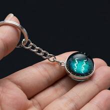 12入螢光綠星座鑰匙圈套組 螢光球形星座鑰匙圈復古占星配件 - 彩色 - 查看 11