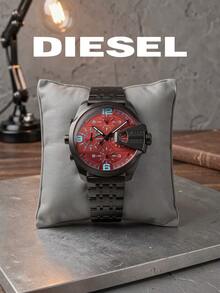 Diesel DZ7373 Bold Oversized Men WristwatchQuartz Chronograph Multi‑Time‑Zone Red Dial,Black‑Tone Metal Case,Industrial‑Street‑Style Male Accessory - Black - View 2