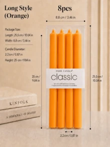 8/4 buah Lilin Taper Lurus Panjang + Pendek 25/20cm, Berbagai Warna, Dekorasi Meja Pernikahan, Dekorasi Pesta Makan Malam, Dekorasi Rumah, Penerangan Darurat, Perlengkapan Liburan - Lilin hias bertangkai panjang - View 25
