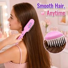 MONKIDS 2pcs/Set Foldable Portable Hair Comb, Cute Girl Style Cartoon Print Detangling Comb, Mini Plastic Comb For Easy Untangling Of Knotted Hair, Suitable For Daily Home Use And Travel - Pink - View 2