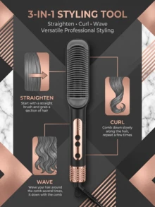 SOKANY1008 Hot Air Brush, Negative Ion Oil-Removing Quick Dry Hair Brush, Fast Heating Straightening Brush - EU C Type Plug(220-240V) - View 1