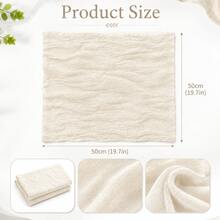 30 Pcs Sage Green Cheesecloth Napkins, 20 X 20 Inch Boho Gauze Dinner Napkins, Rustic Crinkle Cloth Napkins Bulk For Wedding Reception, Bridal Shower, Baby Shower, Birthday Party And Table Decor - Beige - View 2