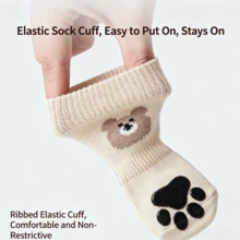 Kaus Kaki Hewan Peliharaan Anti Gores Anti Selip Dua Sisi dengan Pegangan Silikon Anti Selip untuk Sendi, Penutup Kaki Anak Anjing, Kaus Kaki Anjing - MultiWarna - View 9