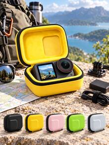 Action Camera Storage Bag 10x7x4cm EVA Hard Shell Mini Camera Storage Pouch, Soft Lining Dual Zipper, Compact Portable Travel Storage Bag, Suitable For Action Cameras And Small Accessories, Outdoor Photography, Backpack, Luggage, 5 Colors Available - View 2