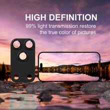 CASECOPS 1pc Graphite Gray AR Camera Lens Screen Protector, Compatible With IPhone 18 Pro Max/18 Pro, Sapphire Tempered Glass Lens Cover With Aluminum Alloy Metal Plate, 99% High Transparency, HD Clear Photography, Anti-Glare Night Shooting, Scratch-Resistant, Shockproof, Compatible With Phone Cases, Easy Installation, Full Camera Protection, One-Piece Rear Lens Protector - Graphite Gray - View 4