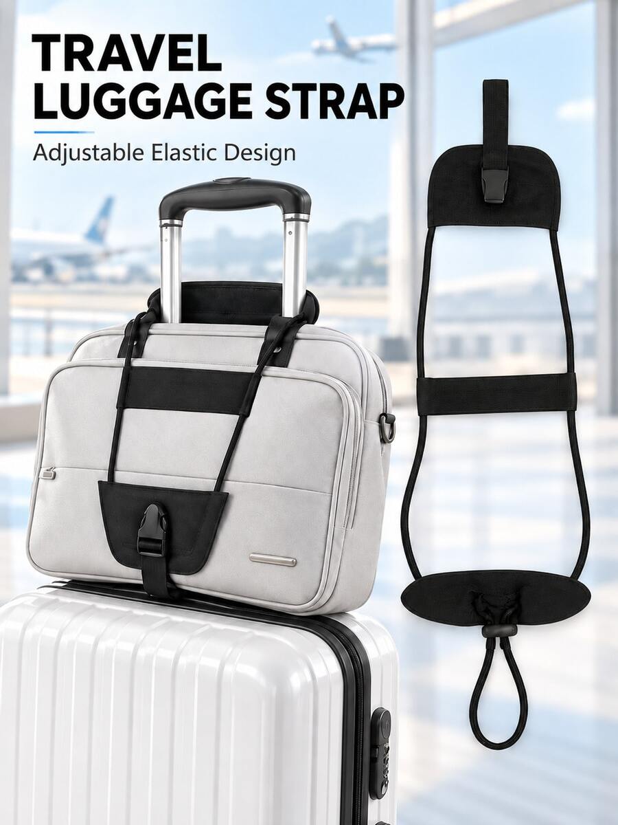Fashionable Travel Luggage Strap - Adjustable Elastic Luggage Fixing Strap, Travel Essential, Portable And Lightweight, Sturdy And Durable, Stylish And Beautiful, Suitable For Home, Outdoor And Daily Use, Perfect For Summer And Holiday Travel - Multicolor - View 1