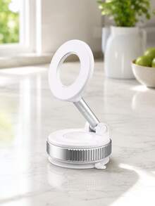 Vacuum Magnetic Car Phone Holder, 360° Rotating Foldable Suction Cup Phone Mount, Adjustable Multi-Angle Magnetic Smartphone Stand With Rotating Locking Vacuum Base, Suitable For Car Dashboard, Office Desk And Smooth Surfaces, Hands-Free Navigation And Viewing - Multicolor - View 17